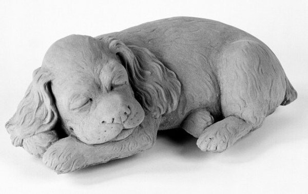Dog Statue for outdoor use Spaniel Puppy Sleeping Dog Sculpture